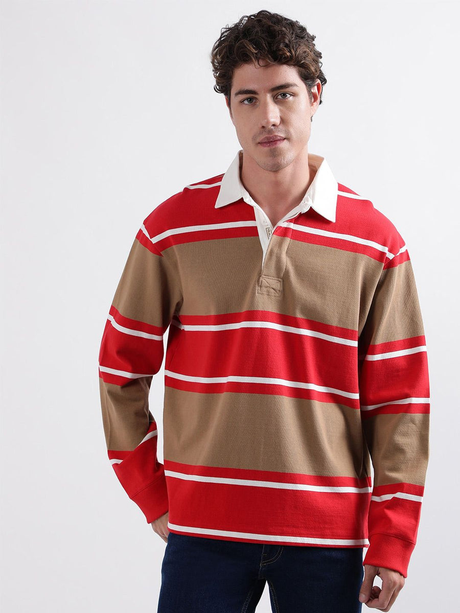 GANT Relaxed Fit Variegated Striped Polo T-shirt
