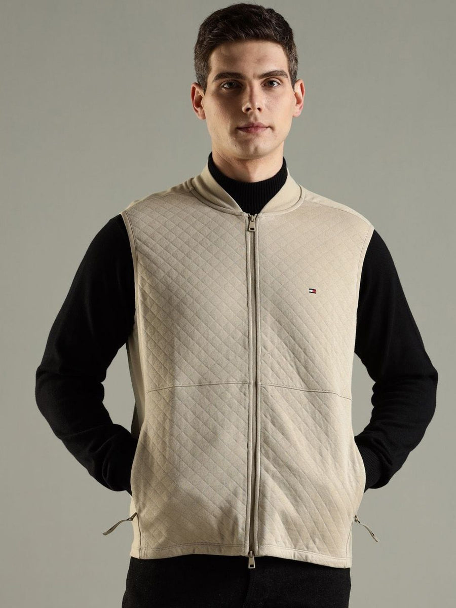 Tommy Hilfiger Stand Collar Sleeveless Cotton Quilted Jacket