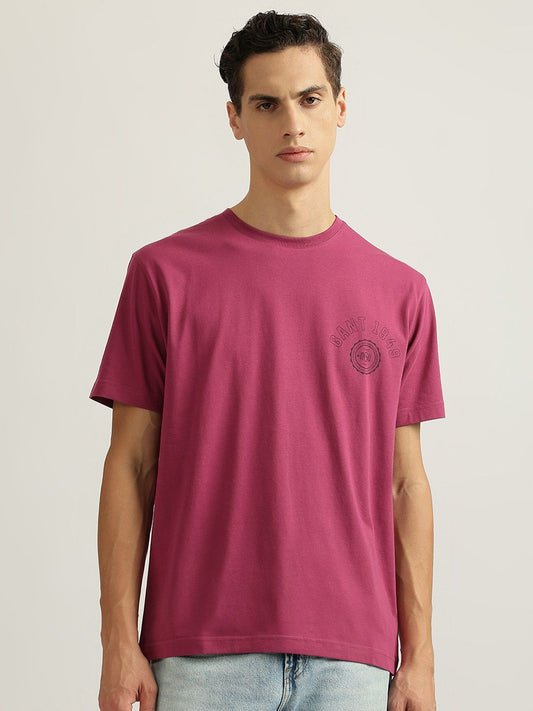 GANT Men Regular Fit Solid Round Neck Casual T-shirt