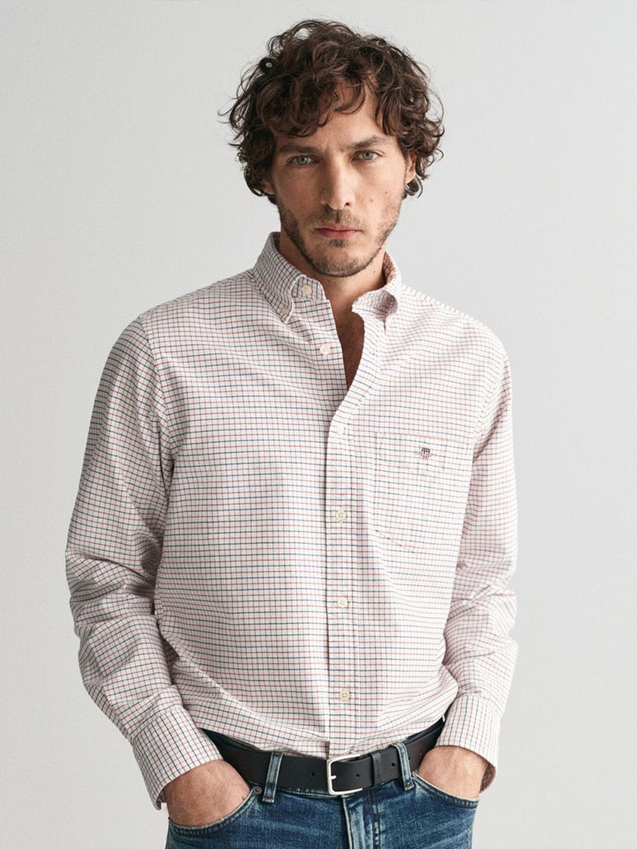 GANT Men Button-Down Classic Oxford Micro Check Cotton Casual Shirt