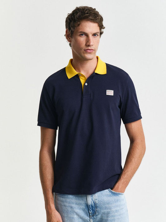 GANT Men Polo Collar Organic Cotton Applique T-shirt