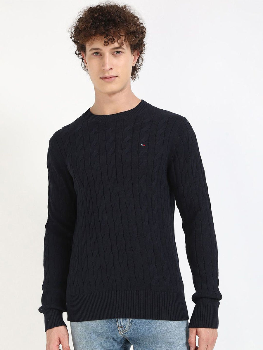 Tommy Hilfiger Men Cable Knit Cotton Pullover