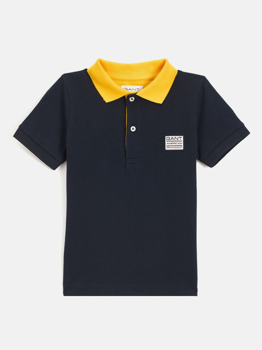 GANT Boys Polo Collar Organic Cotton Applique T-shirt