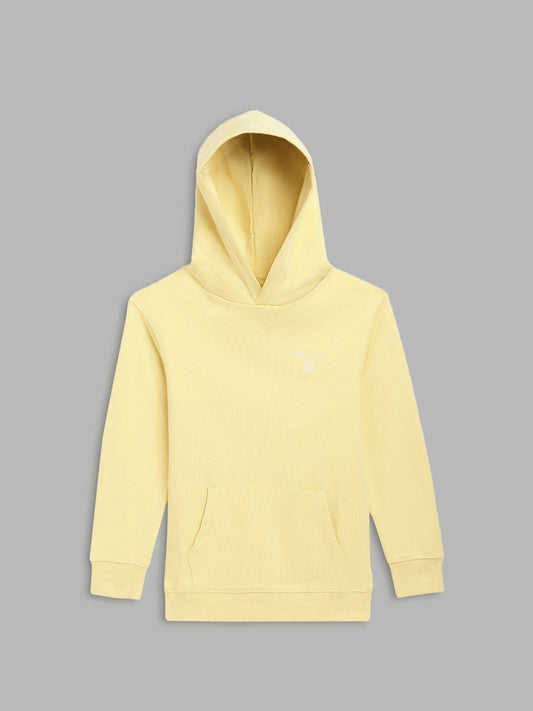 GANT Boys Yellow Hooded Pullover Sweatshirt
