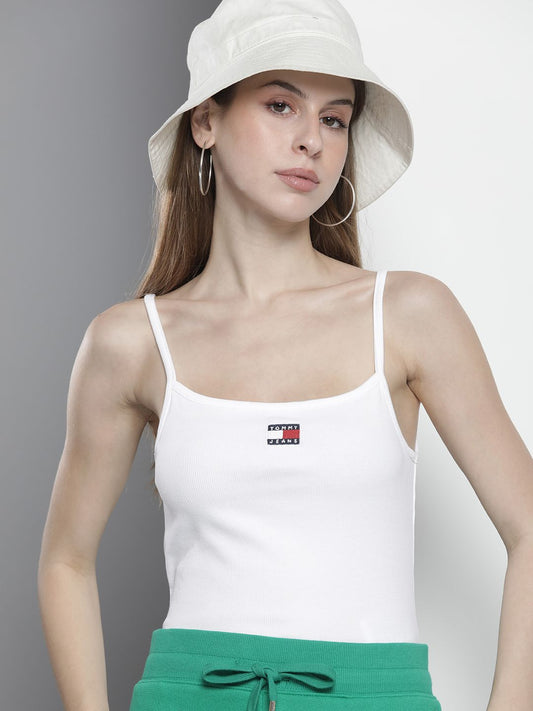 Tommy Hilfiger Solid Sleeveless Ribbed Top