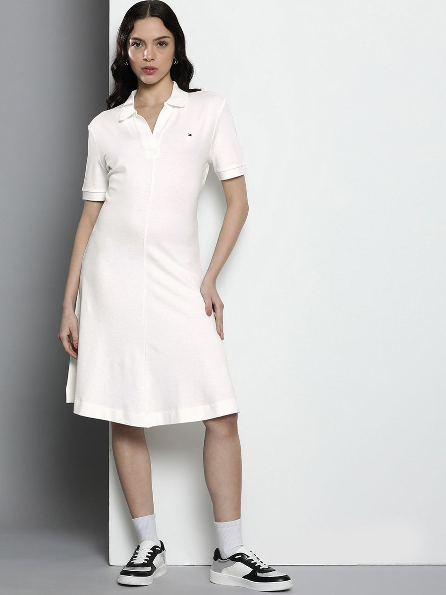 Tommy Hilfiger Polo Collar Solid T-shirt Dress