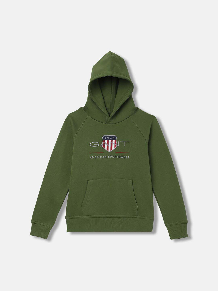 GANT Boys Typography Embroidered Hood Pullover Sweatshirt