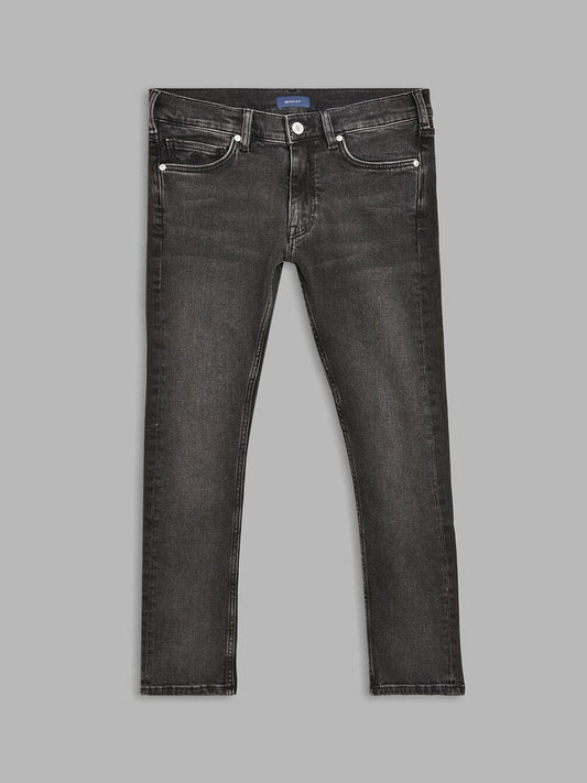 GANT Boys Black Mildly Distressed Jeans