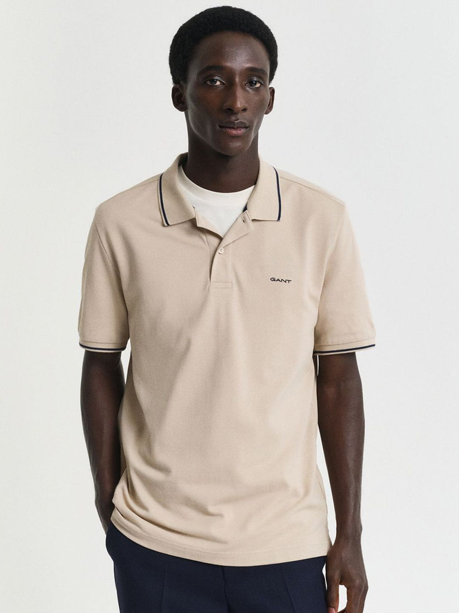GANT Men Solid Polo Collar Pique Cotton T-shirt