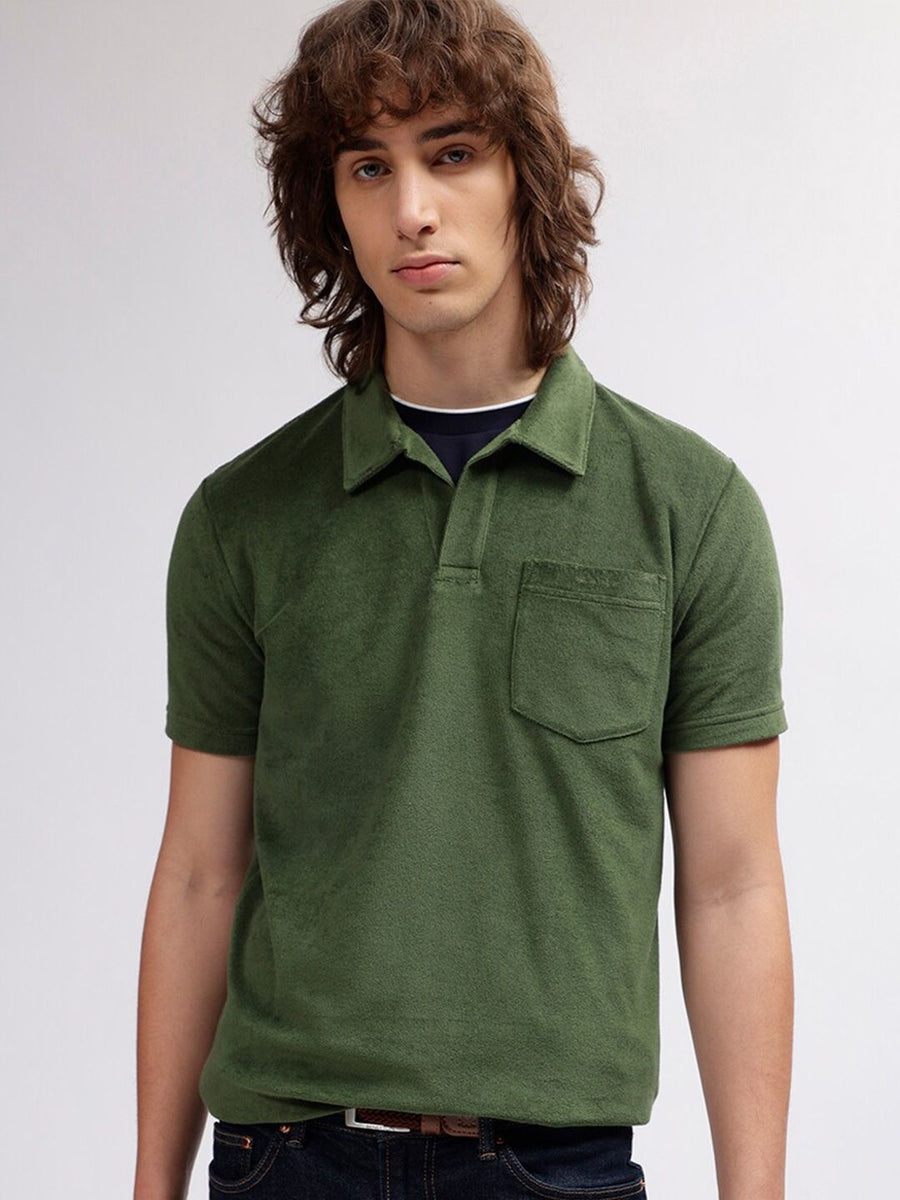 GANT Solid Polo Neck Regular Fit T-Shirt