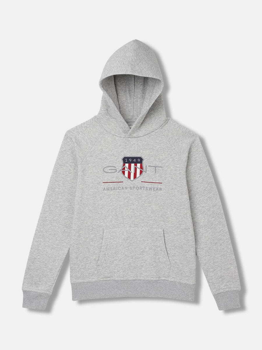 GANT Boys Typography Printed Hooded Cotton Pullover Sweatshirt