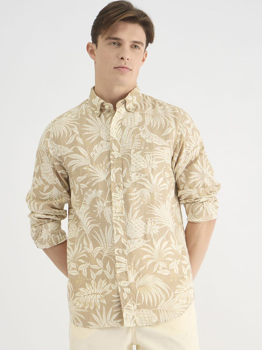 GANT Men Botanical Print Linen Casual Shirt