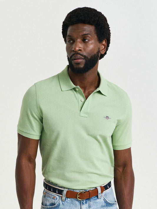 GANT Men Solid Polo Collar Pique Cotton T-shirt