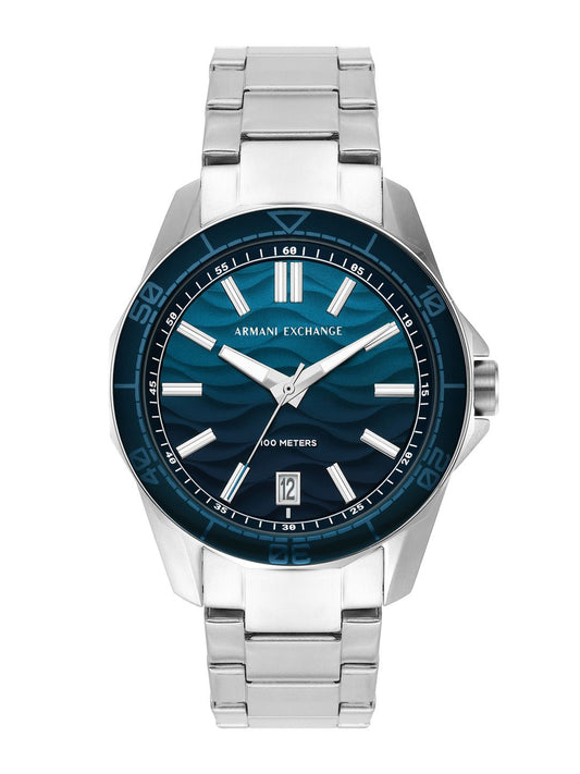 Armani Exchange Men Silver Toned Stainless Steel Bracelet Analogue Watch AX1950