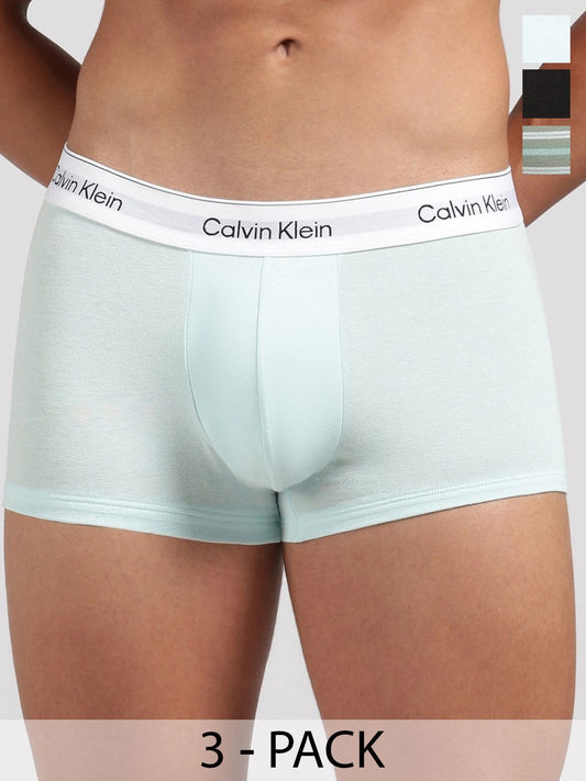 Calvin Klein Underwear Pack of 3 Cotton Blend Assorted Printed Trunks