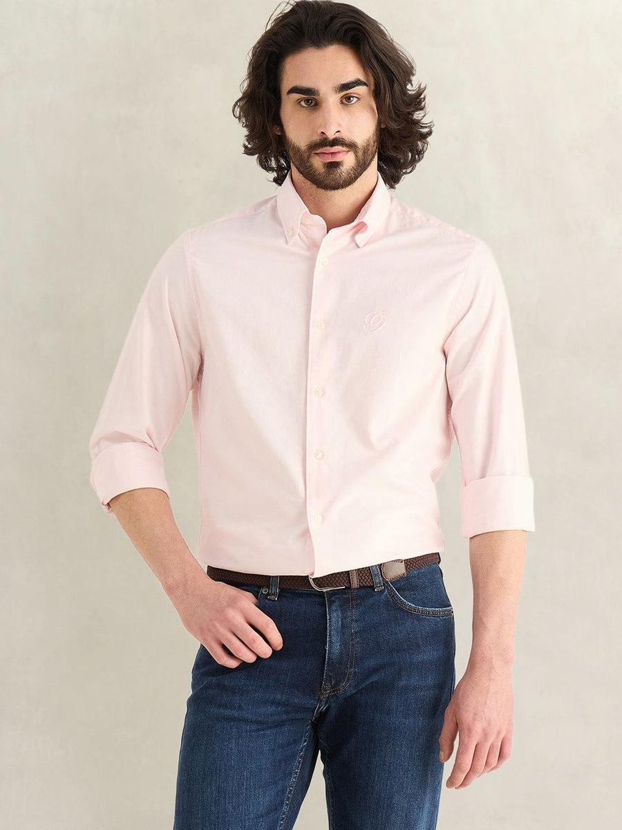Gant Men Pink Solid Regular Fit Pure Cotton Shirt