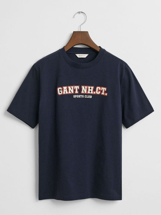 GANT Boys Typography Printed Pure Cotton Relaxed Fit T-shirt