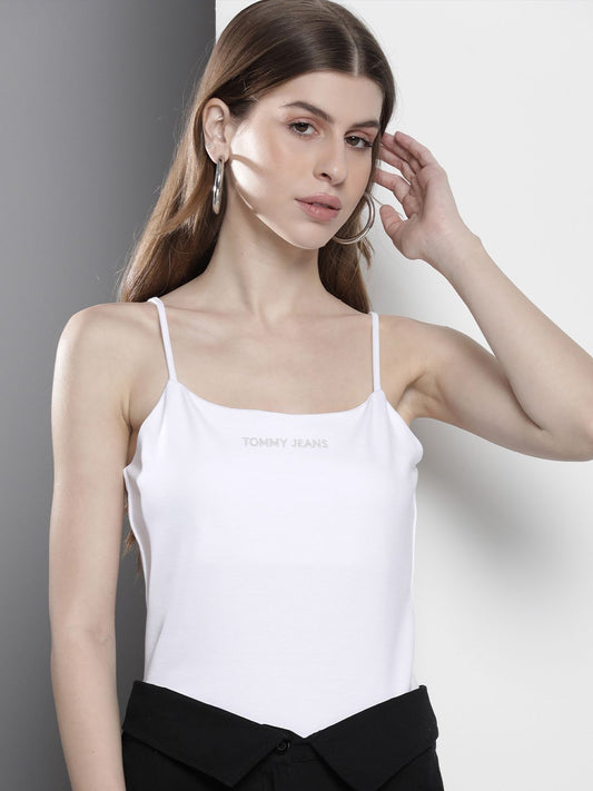 Tommy Hilfiger Brand Logo Embroidered Shoulder Straps Regular Top