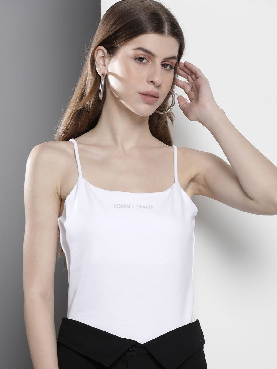 Tommy Hilfiger Brand Logo Embroidered Shoulder Straps Regular Top