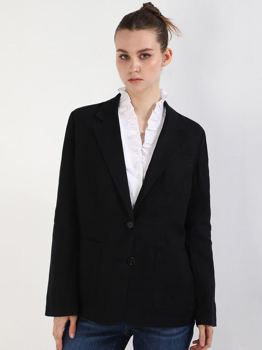 Tommy Hilfiger Single-Breasted Linen Casual Blazer