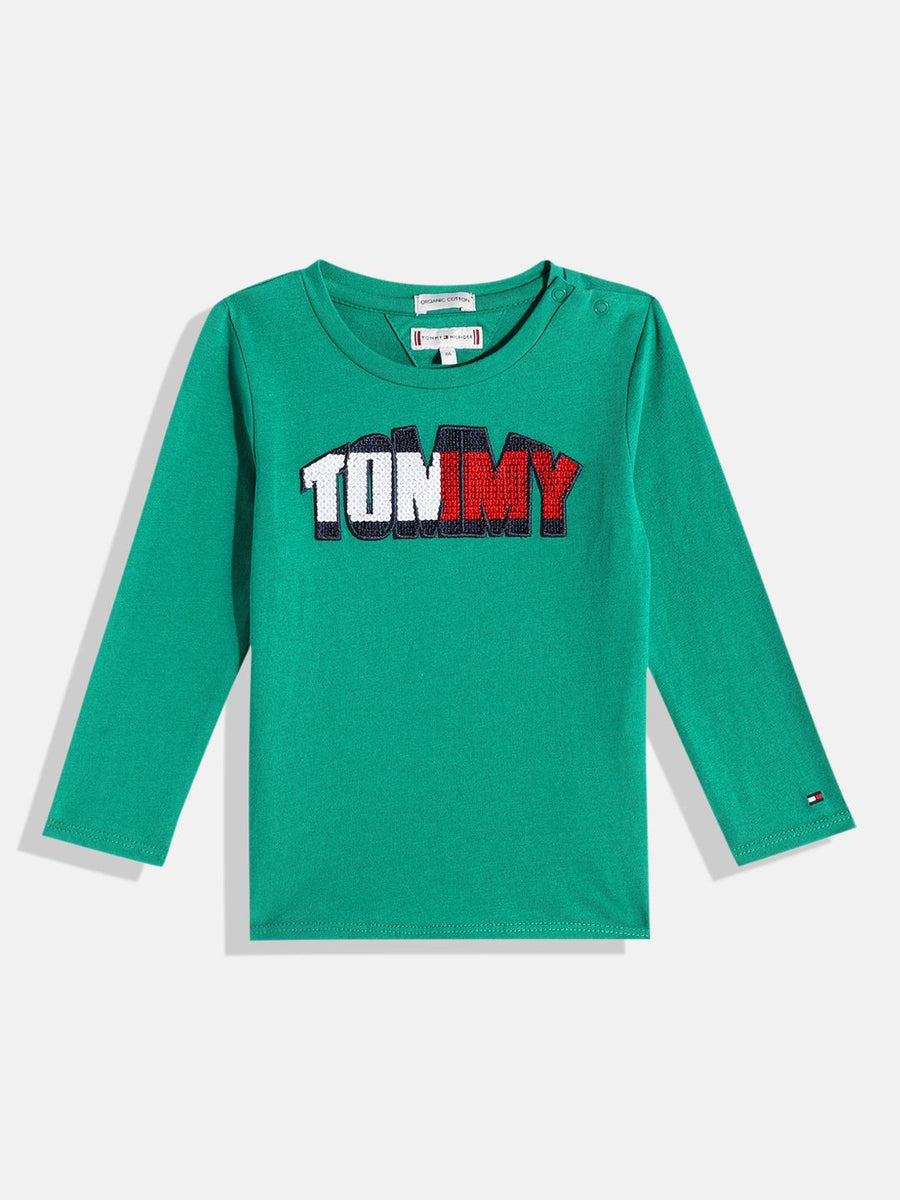 Tommy Hilfiger Brand Logo Embellished Organic Cotton Top