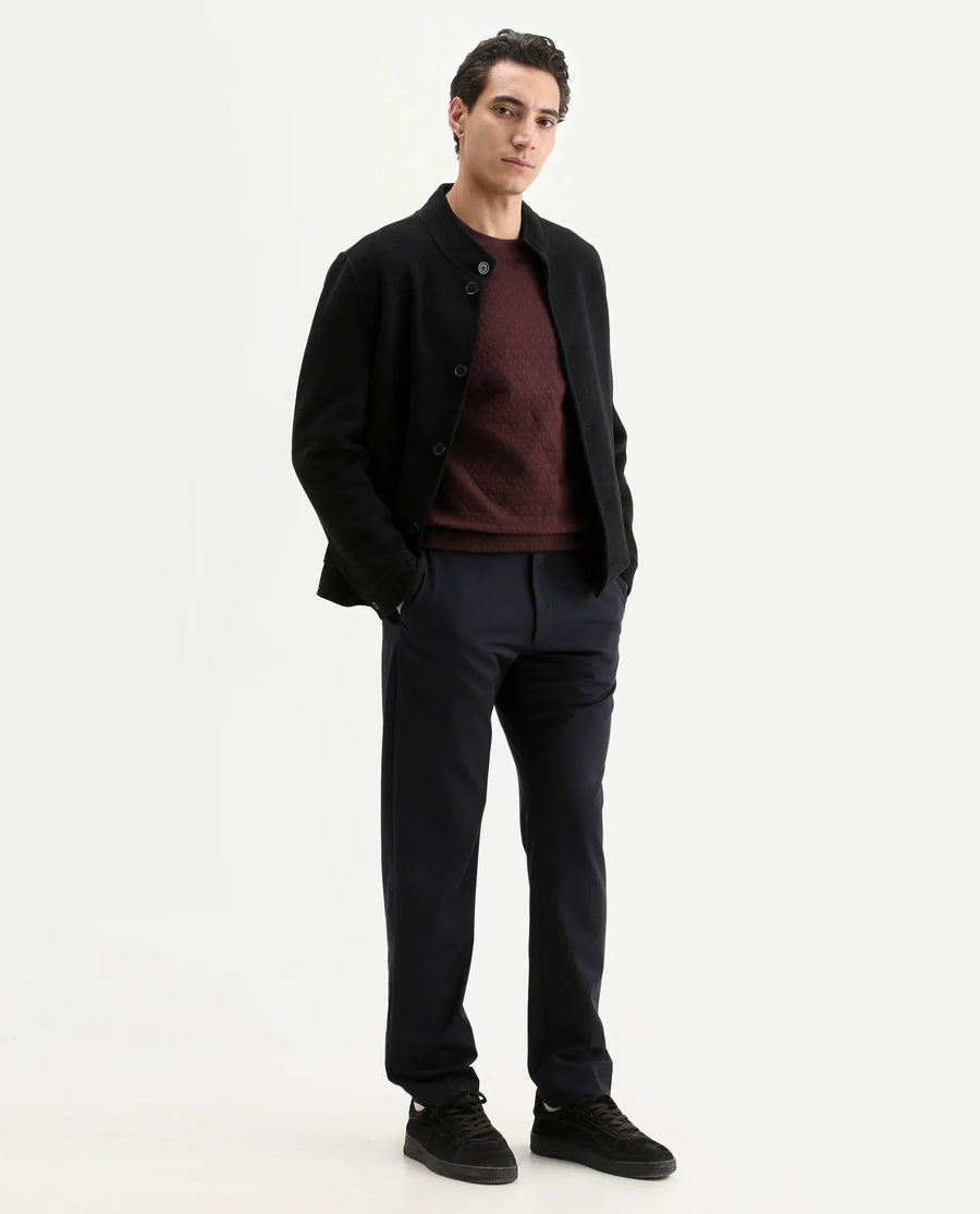 Rare Rabbit Men's Tony Maroon Cotton Plain Regular Fit Full Sleeve Crew Neck Sweatshirt