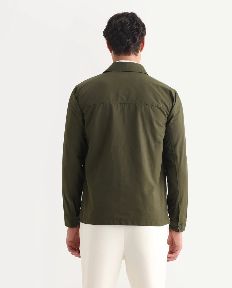 Rare Rabbit Men's Feliu Green Cotton Plain Regular Fit Full Sleeve Spread Collar Jacket