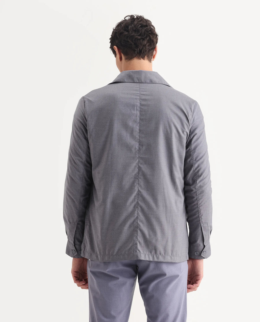Rare Rabbit Men's Echos Purple Cotton Plain Relaxed Fit Full Sleeve Lapel Neck Jacket