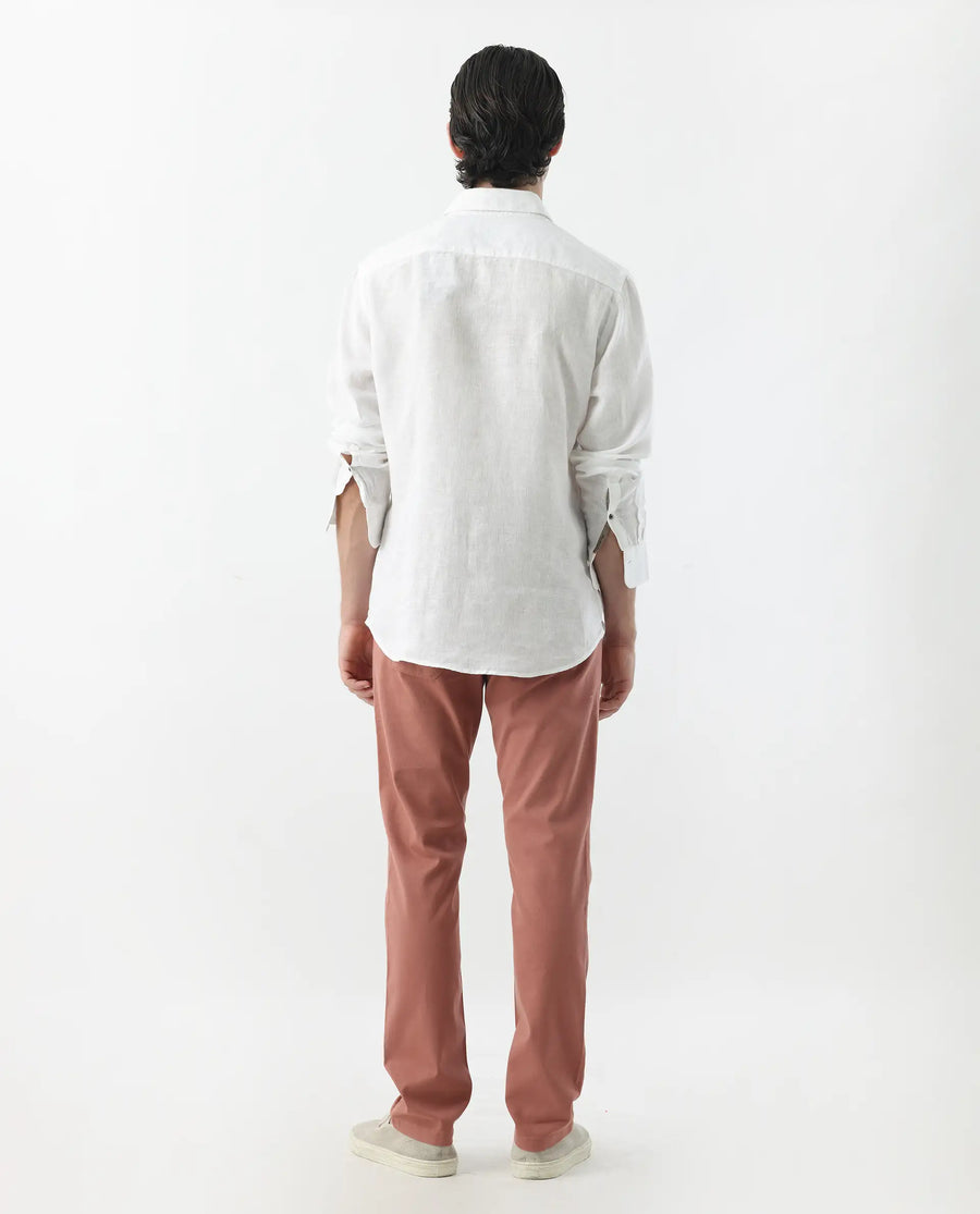 Rare Rabbit Men's Spoke 24 Rust Cotton Blend Plain Regular Fit Trouser