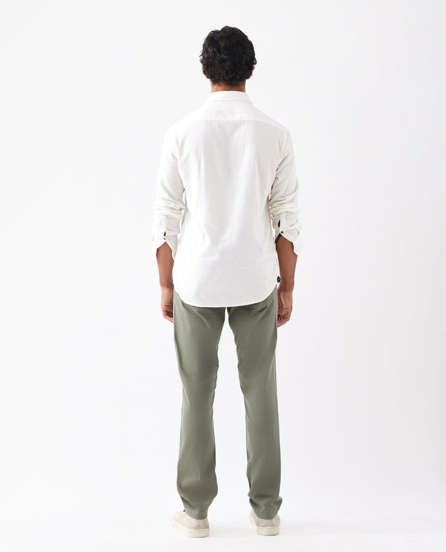 Rare Rabbit Men's Spoke 24 Pastel Green Cotton Blend Plain Regular Fit Trouser