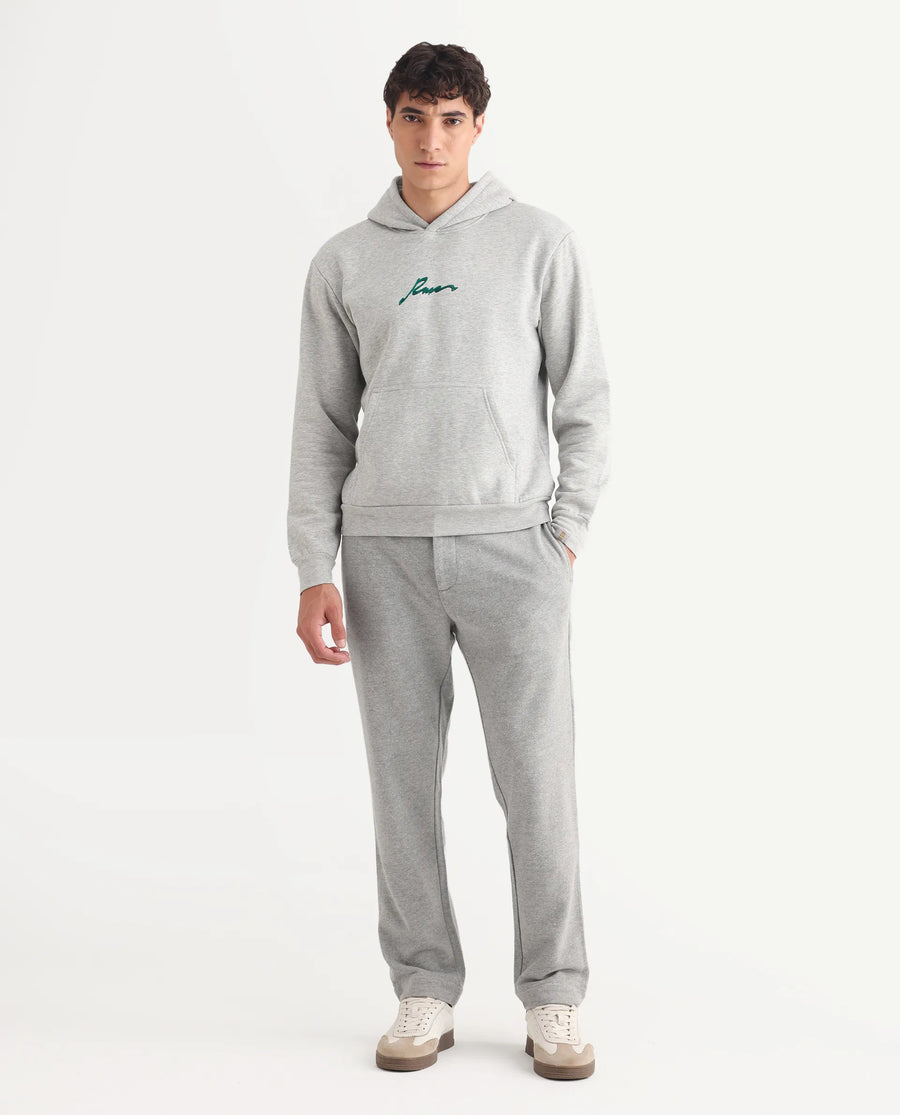 Rare Rabbit Men's Couver Grey Polyester Plain Relaxed Fit Track Pant