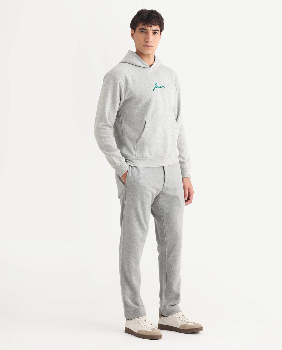 Rare Rabbit Men's Couver Grey Polyester Plain Relaxed Fit Track Pant