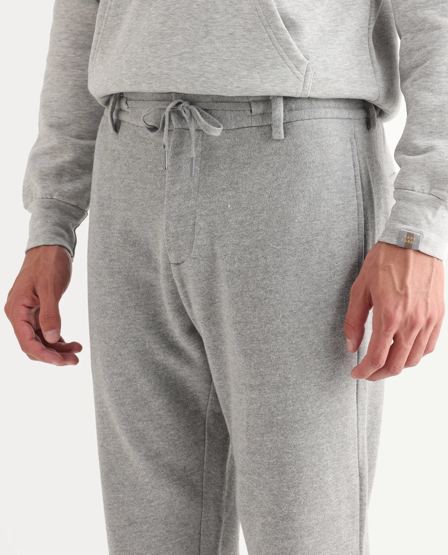 Rare Rabbit Men's Couver Grey Polyester Plain Relaxed Fit Track Pant
