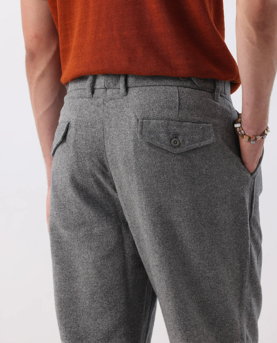 Rare Rabbit Men's Kaino Dark Grey 100% Linen Plain Regular Fit Trouser