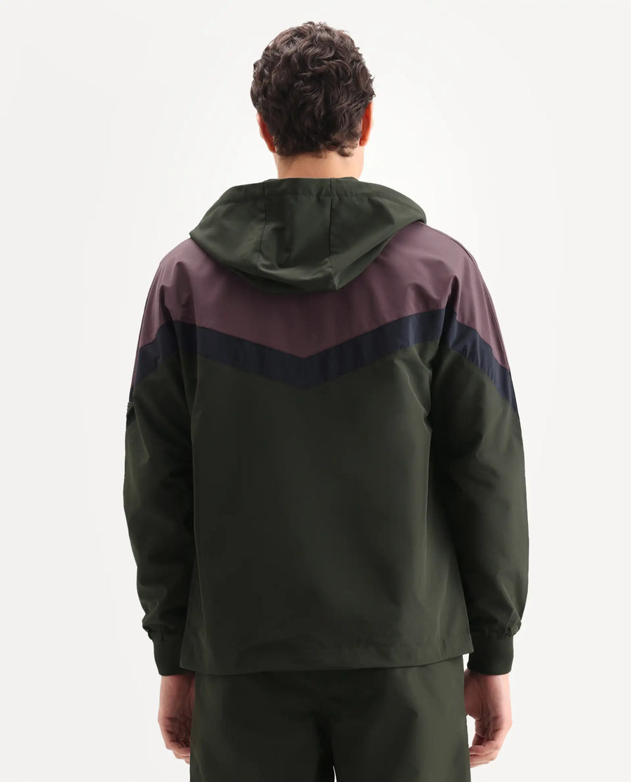Rare Rabbit Men's Waber Olive Polyester Cut And Sew Regular Fit Full Sleeve Hooded Jacket