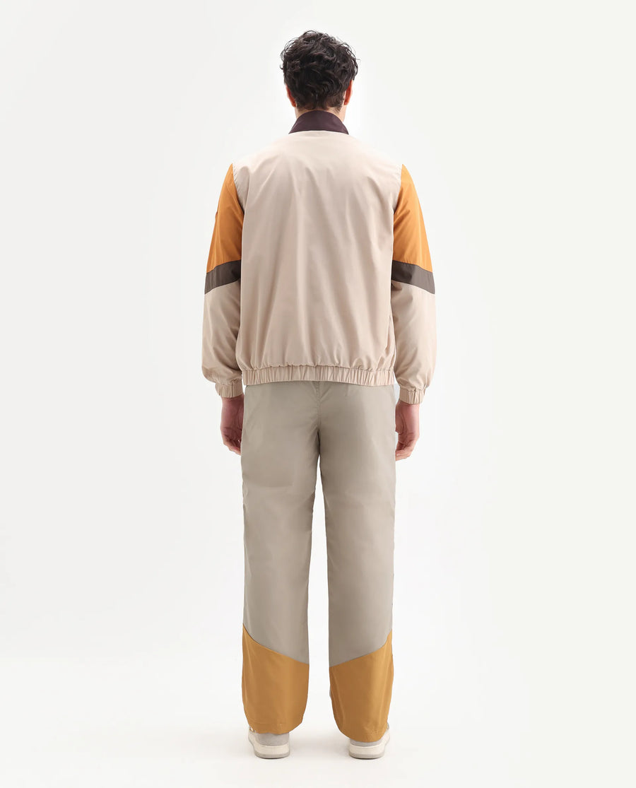 Rare Rabbit Men's Malo-B Beige Polyester Cut And Sew Regular Fit Track Pant