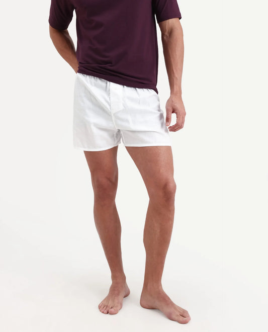 Rare Rabbit Men's Kiva White Lyocell Regular Fit Checks Boxer