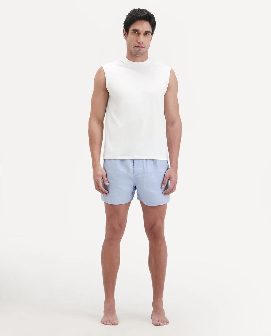 Rare Rabbit Men's Kiva Light Blue Lyocell Regular Fit Checks Boxer