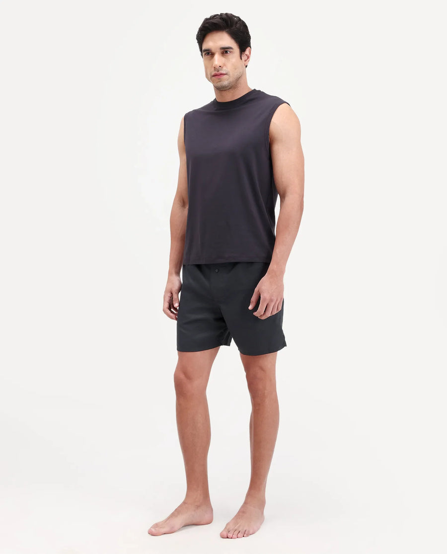 Rare Rabbit Men's Cean Black Cotton Fabric Regular Fit Checks Boxer