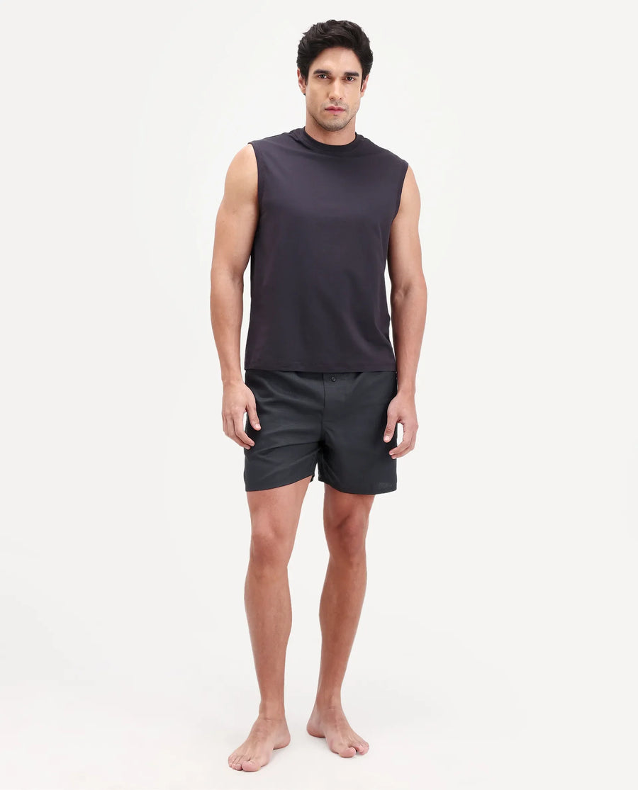 Rare Rabbit Men's Cean Black Cotton Fabric Regular Fit Checks Boxer