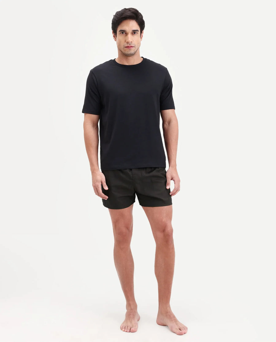 Rare Rabbit Men's Deval Brown Cotton Blend Fabric Regular Fit Checks Boxer