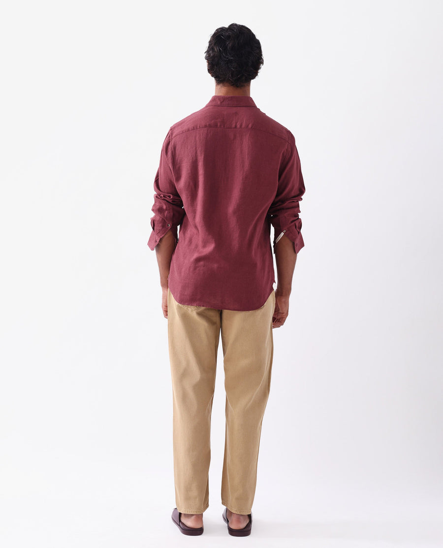 Rare Rabbit Men's Arvi Mustard Cotton Plain Dond Carrot Fit Jeans