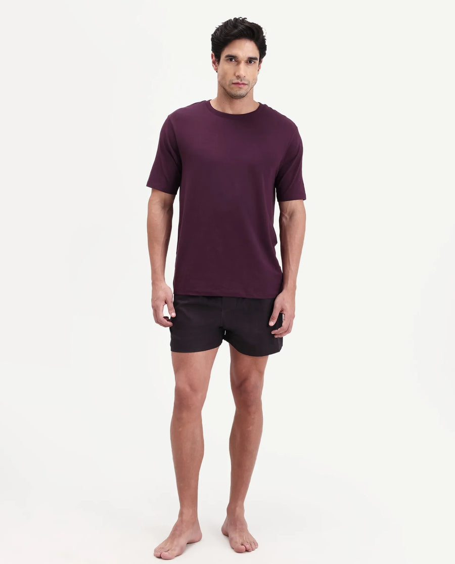 Rare Rabbit Men's Kiva Dark Maroon Lyocell Regular Fit Checks Boxer