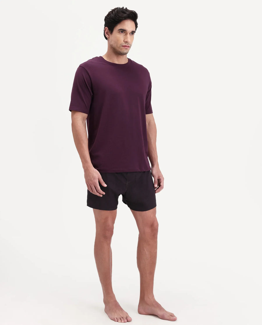 Rare Rabbit Men's Kiva Dark Maroon Lyocell Regular Fit Checks Boxer