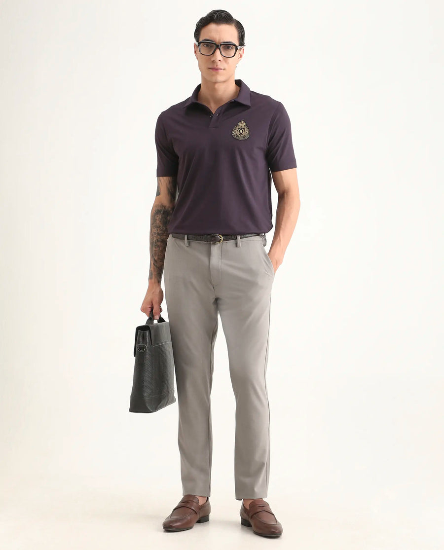 Rare Rabbit Men's Travel-Ss26 Beige Polyester Fabric Button And Zip Closure Closure Plain Trouser