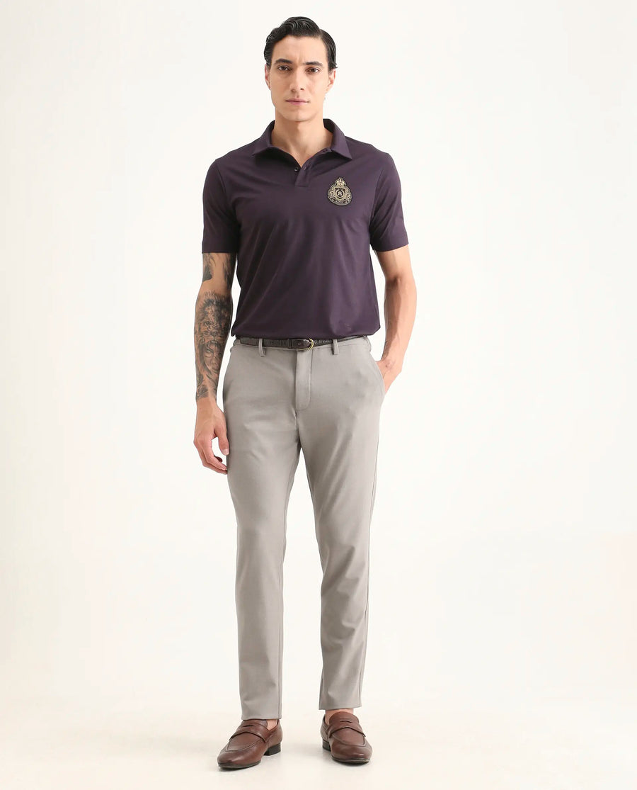 Rare Rabbit Men's Travel-Ss26 Beige Polyester Fabric Button And Zip Closure Closure Plain Trouser