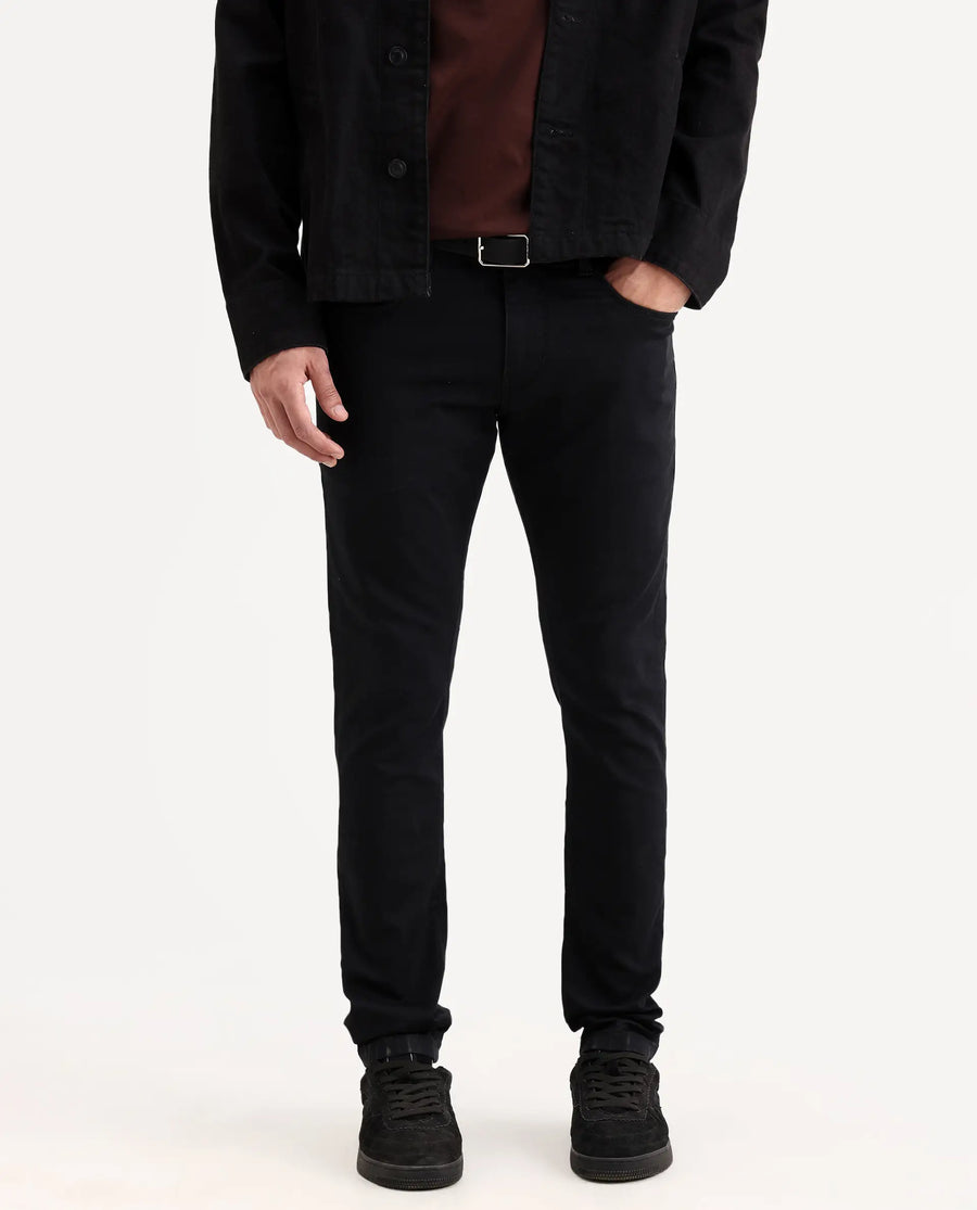 Rare Rabbit Men's Korv 26 Black Cotton Blend Fabric Hawk Slim Fit Plain Jeans