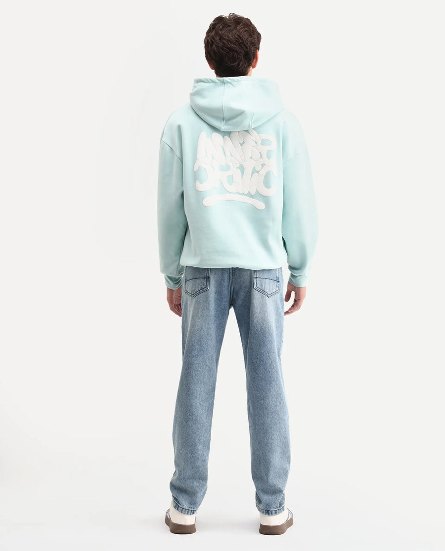 Rare Rabbit Men's Rokk Light Blue Cotton Blend Fabric Shank And Zipper Kurt Carrot Plain Jeans