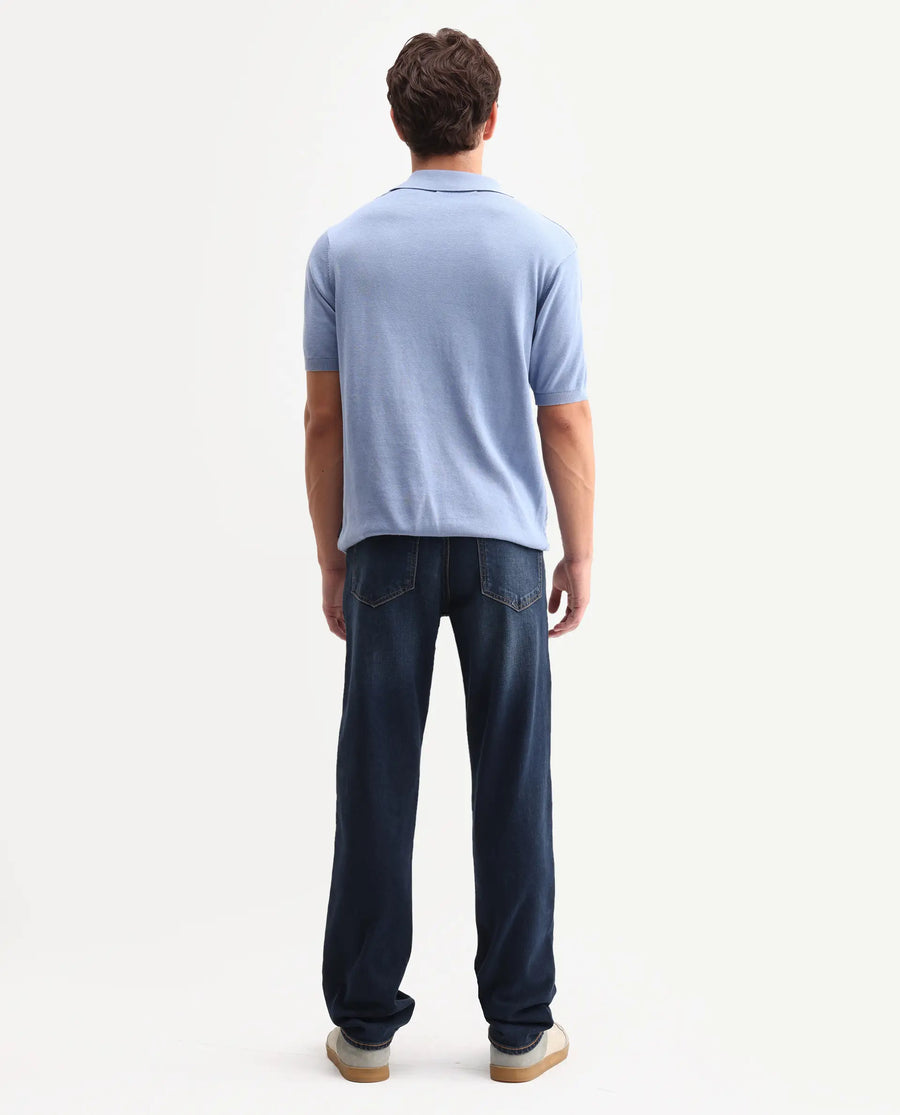 Rare Rabbit Men's Naze Dark Navy Cotton Blend Fabric Shank And Zipper Morris Regular Plain Jeans
