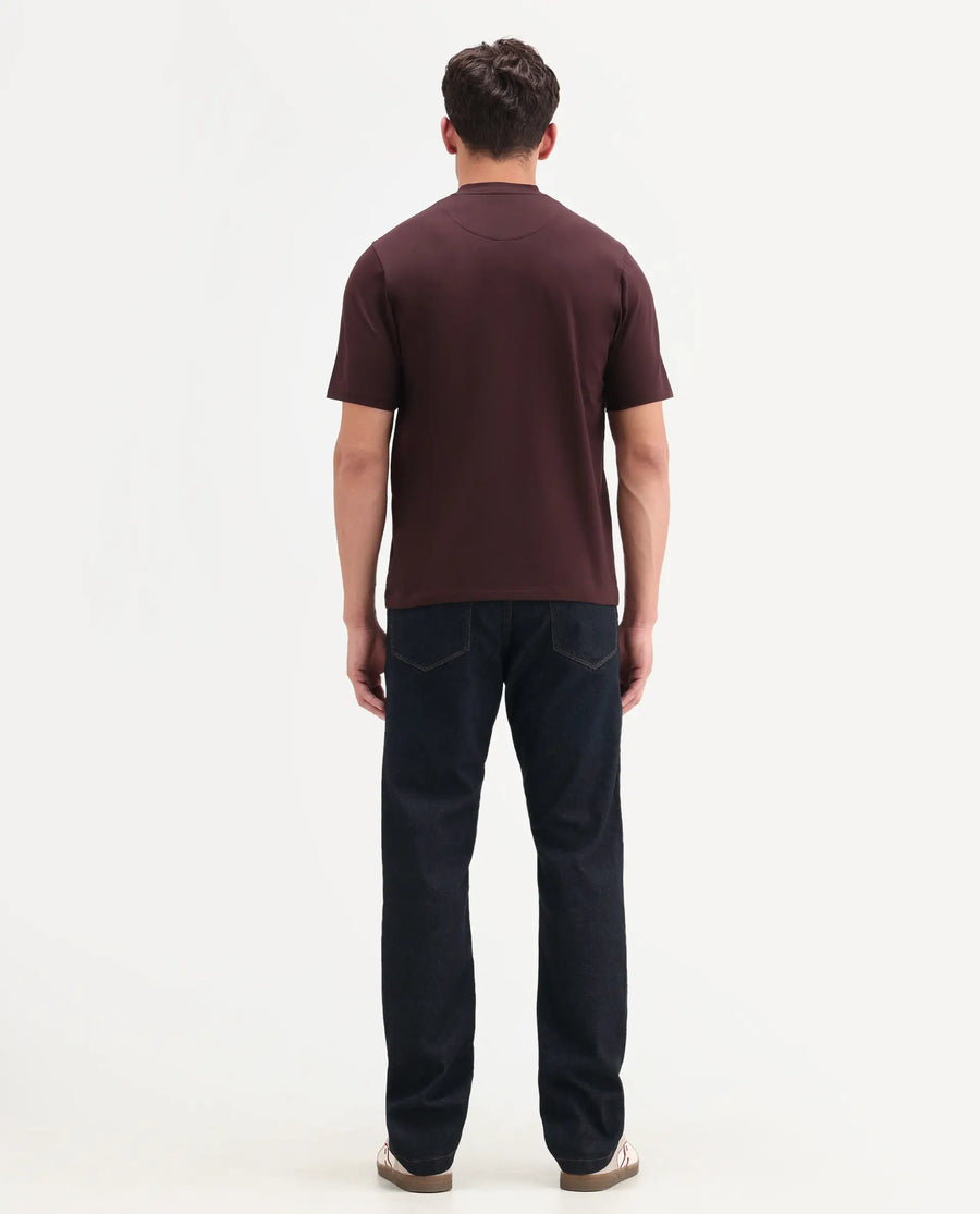 Rare Rabbit Men's Zire M Dark Navy Cotton Blend Fabric Shank And Zipper Morris Regular Plain Jeans